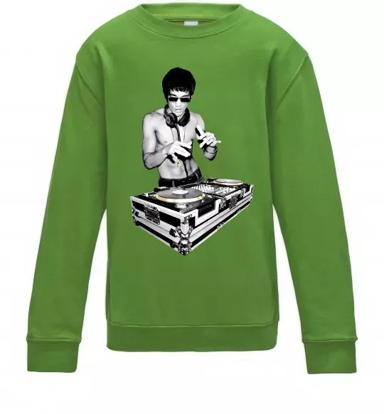 Детский Свитшот DJ Bruce Lee Лаймовый фото