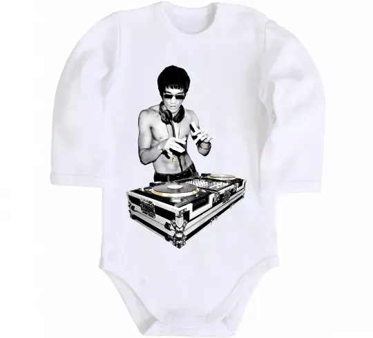 Дитячий бодік DJ Bruce Lee Білий фото