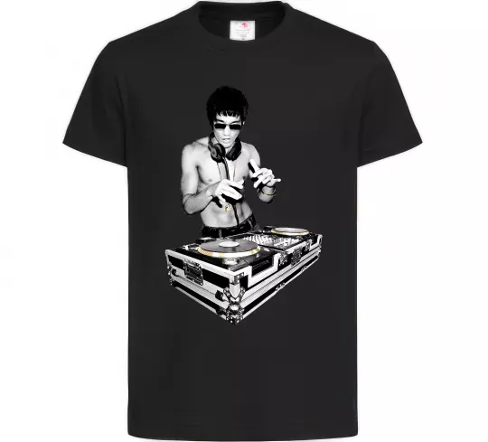 Дитяча футболка DJ Bruce Lee Чорний фото