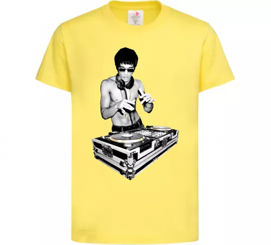 Дитяча футболка DJ Bruce Lee Лимонний фото