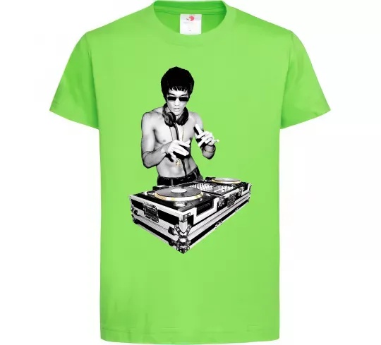 Дитяча футболка DJ Bruce Lee Лаймовий фото
