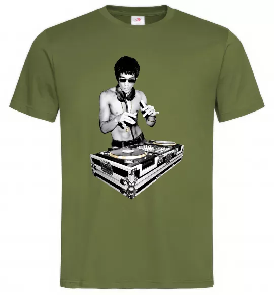 Мужская футболка DJ Bruce Lee Оливковый фото