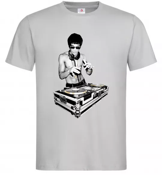 Мужская футболка DJ Bruce Lee Серый фото