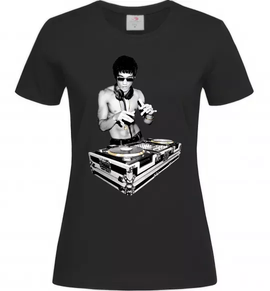 Жіноча футболка DJ Bruce Lee Чорний фото
