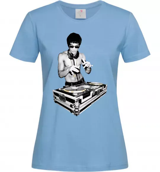 Жіноча футболка DJ Bruce Lee Блакитний фото