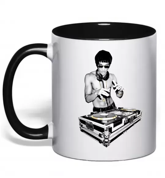 Чашка з кольоровою ручкою DJ Bruce Lee Чорний фото