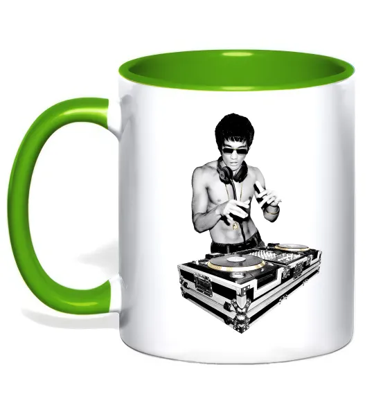 Чашка с цветной ручкой DJ Bruce Lee Лаймовый фото