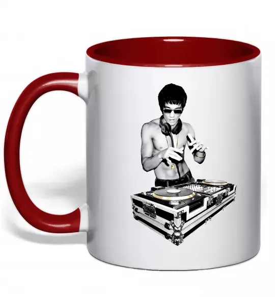 Чашка з кольоровою ручкою DJ Bruce Lee Червоний фото