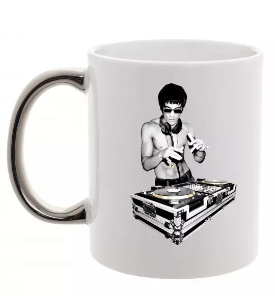 Чашка з кольоровою ручкою DJ Bruce Lee Срібло фото