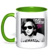 Чашка с цветной ручкой David Guetta One love Лаймовый фото