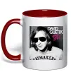Чашка с цветной ручкой David Guetta One love Красный фото
