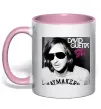 Чашка с цветной ручкой David Guetta One love Нежно розовый фото