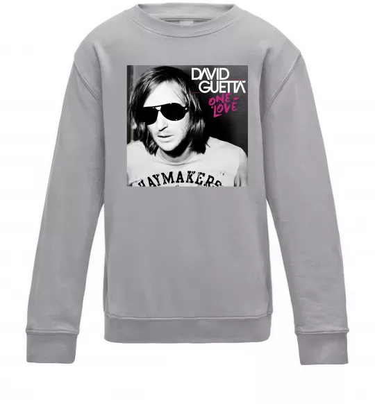Детский Свитшот David Guetta One love Серый меланж фото