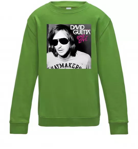 Детский Свитшот David Guetta One love Лаймовый фото
