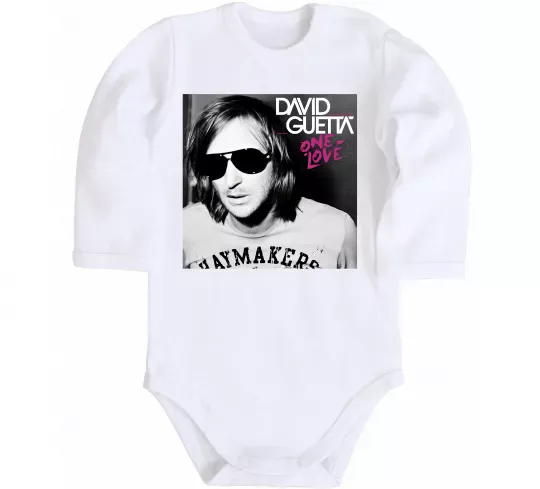 Детский боди David Guetta One love Белый фото