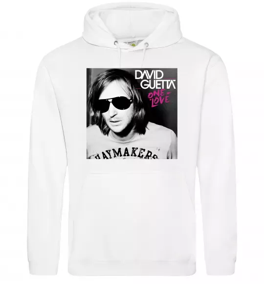 Женская толстовка (худи) David Guetta One love Белый фото