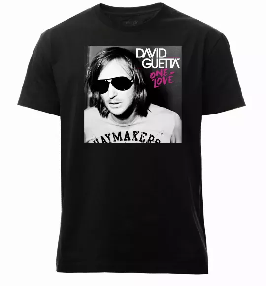 Чоловіча преміум футболка David Guetta One love Чорний фото