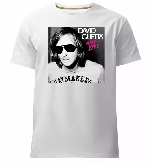 Чоловіча преміум футболка David Guetta One love Білий фото