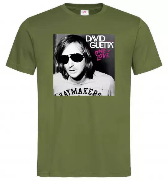 Мужская футболка David Guetta One love Оливковый фото