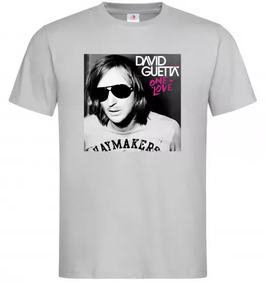 Мужская футболка David Guetta One love Серый фото