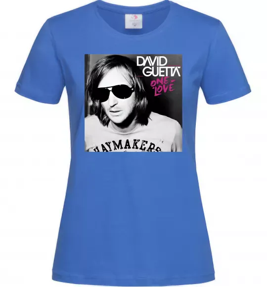 Женская футболка David Guetta One love Ярко-синий фото
