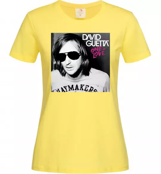 Женская футболка David Guetta One love Лимонный фото