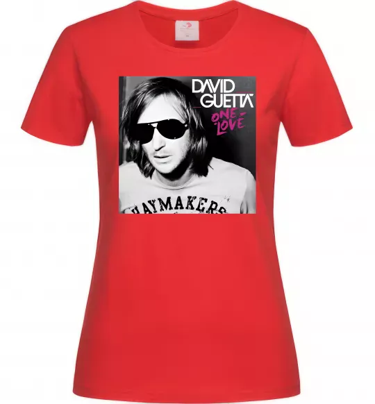 Женская футболка David Guetta One love Красный фото