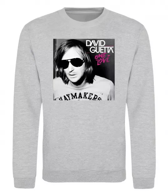 Свитшот David Guetta One love Серый меланж фото