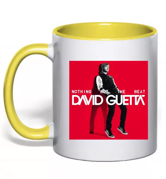 Чашка с цветной ручкой Nothing but the beat Солнечно желтый фото