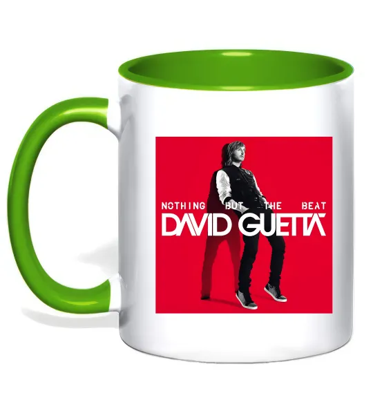 Чашка з кольоровою ручкою Nothing but the beat Лаймовий фото