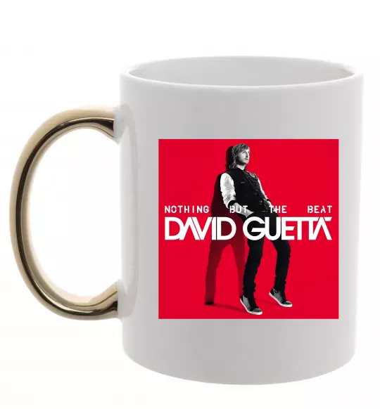 Чашка с цветной ручкой Nothing but the beat Золото фото