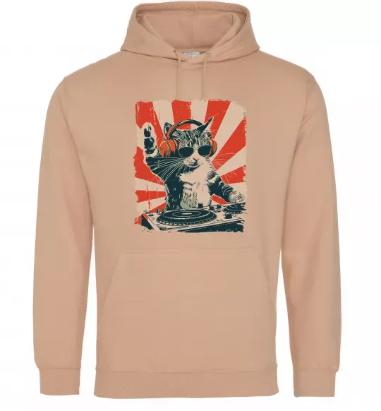 Чоловіча толстовка (худі) Cat DJ Пісочний фото