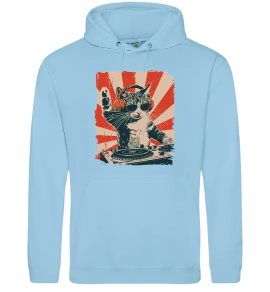 Жіноча толстовка (худі) Cat DJ Блакитний фото