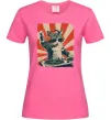 Женская футболка Cat DJ Ярко-розовый фото