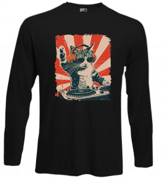 Лонгслив Cat DJ Черный фото