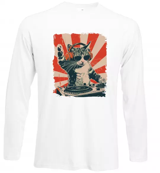 Лонгслив Cat DJ Белый фото