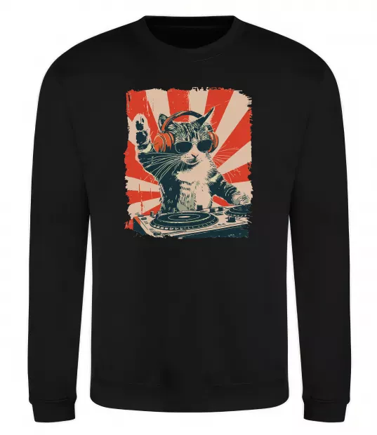 Свитшот Cat DJ Черный фото