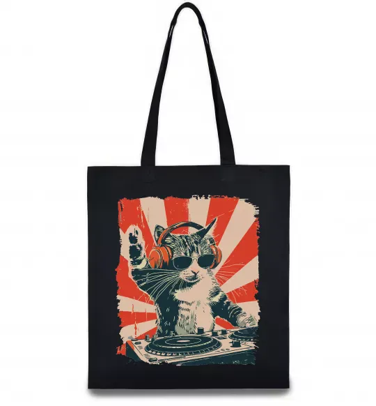 Эко-сумка Cat DJ Черный фото