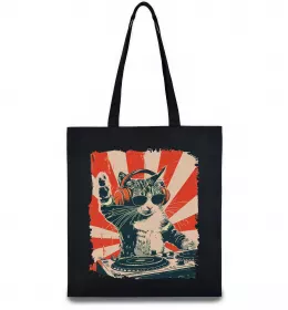 Эко-сумка Cat DJ Черный фото