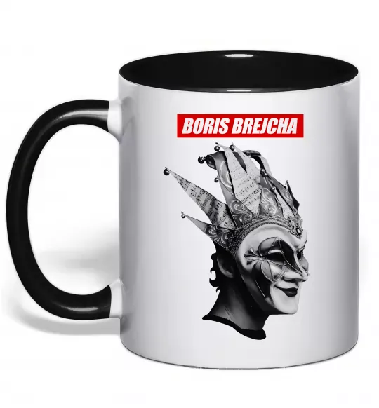 Чашка з кольоровою ручкою Boris Brejcha Чорний фото