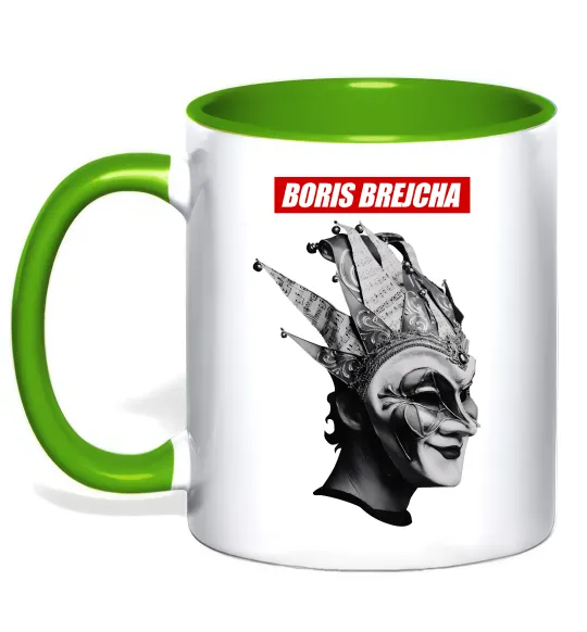 Чашка з кольоровою ручкою Boris Brejcha Лаймовий фото