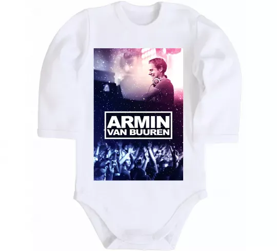 Детский боди DJ Armin van Buuren Белый фото