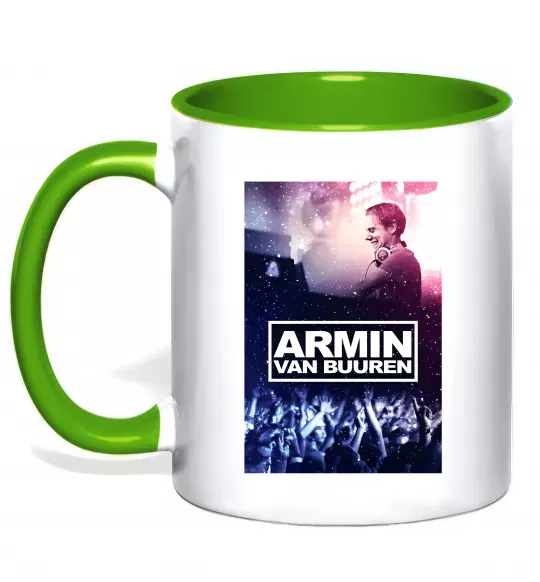 Чашка с цветной ручкой DJ Armin van Buuren Зеленый фото