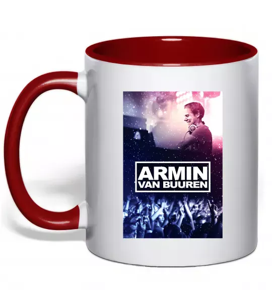 Чашка с цветной ручкой DJ Armin van Buuren Красный фото