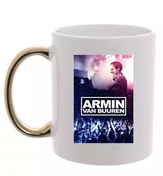 Чашка с цветной ручкой DJ Armin van Buuren Золото фото