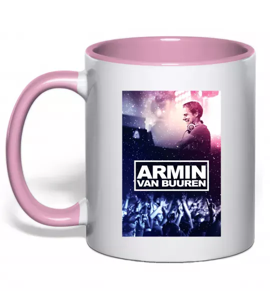 Чашка с цветной ручкой DJ Armin van Buuren Нежно розовый фото