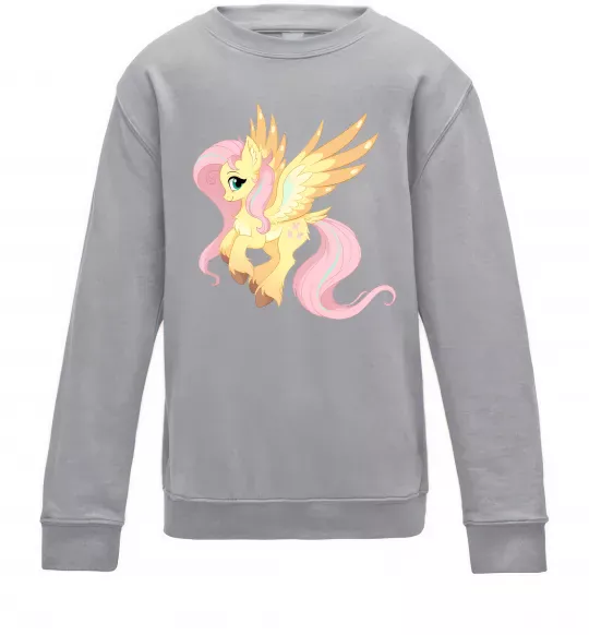 Детский Свитшот Флаттершай Серый меланж фото