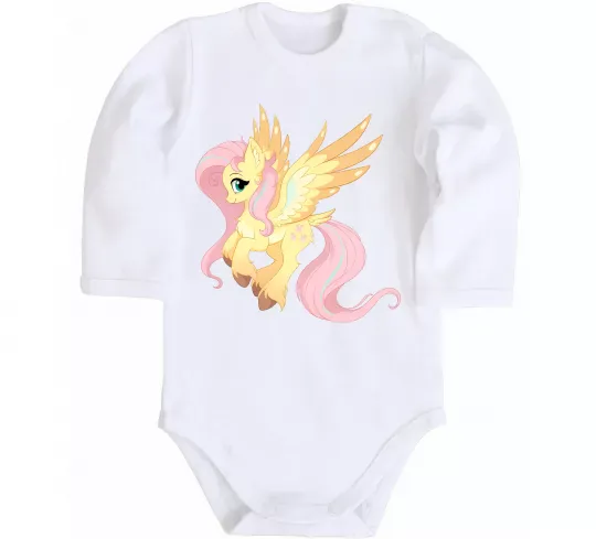 Детский боди Флаттершай Белый фото