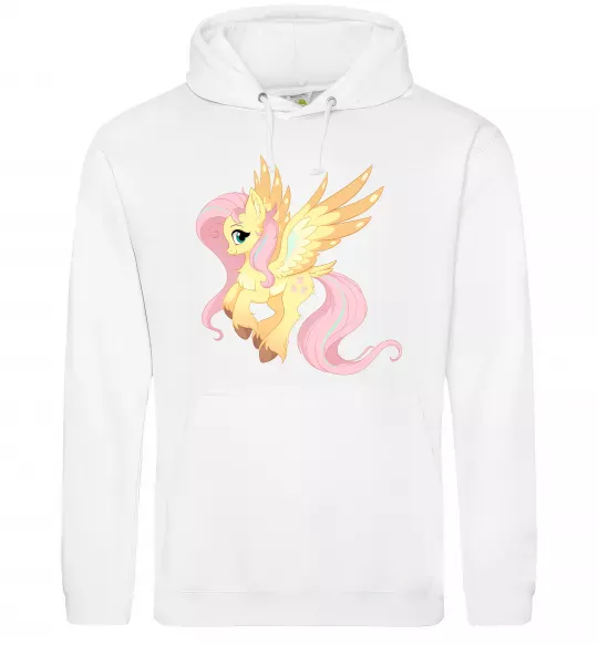 Мужская толстовка (худи) Флаттершай Белый фото