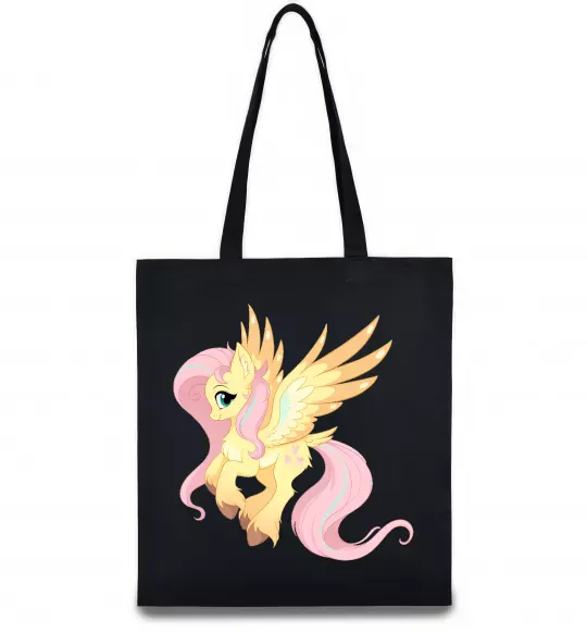 Еко-сумка Флаттершай Чорний фото